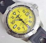 Asian Eta2836 Breitling Avenger Yellow Dial Rubber Replica Watch